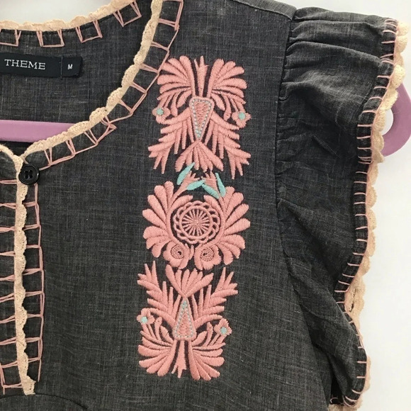 THEME Women’s Embroidered Delicate Crochet Detailed Summer Dress - Picture 4 of 5